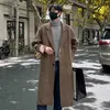 Trench da uomo Trend coreano Trench da uomo Coppie Cappotto casual allentato Autunno Inverno Moda Nuovo cappotto lungo di lana monopetto 2023L231123