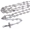 Chains Fashion Men 8mm Beads Ornaments Jesus Christ Necklaces Festival Decor Cross Necklace Jewelry For Women Gothic
