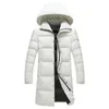 Piumino da uomo Parka Piumino lungo da uomo Addensare caldo cappotto invernale con cappuccio Piumino d'anatra bianco Parka Cappotto casual di colore puro Abbigliamento da coppia all'aperto 231123