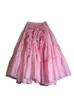 Skirts 2023 Spring Fairycore Sweet Pink Girl Feeling Chic And Elegant Woman Skirt Flowy Kawaii Womens Clothing