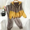 Calças femininas de duas peças Lounge Wear Tracksuit Mulheres Conjuntos Jogging Vetement Femme 2023 Verão Ternos Soltos Chandal Mujer Y482