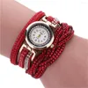 Polshorloges blingbling vrouwen mode geschenken Rhinestone polshorloge gevlochten pols horloge armband kwartsz