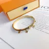 New Style Bracelets Women Bangle Designer Letter Jewelry Faux Leather 18K Gold Plated Stainless steel Wristband Cuff Fashion Jewelry Accessories 02