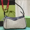 Moda Half Moon Ophidia Bolsos de hombro Hobos Lona con bolso de cuero Monedero para mujer Diseñador 735145