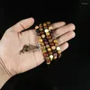 Strang Natürliche Sandelholz Armbänder 8mm 108 stücke Mehrschichtige Buddha Gebetskette Handgemachte DIY Schmuck Armreif Für Frauen Vintage Pulsera