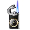 Lighters 2023 New Watch lighter straight to the blue flame double fire belt dial inflatable men's tools smoking accessories