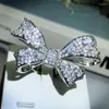 Cluster Ringe 2023 Fashion Big Bow Weiß Zirkon Ring Damen 925 Stempel Hochzeit Jahrestag Schmuck Geschenk