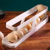 Storage Bottles Automatic Scrolling Egg Rack Holder Box Basket Container Organizer Refrigerator Dispenser For Kitchen G9t2