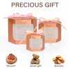 Gift Wrap Visual window gift box white simple solid color ed kraft paper holiday small packaging ribbon candy 230422