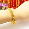 Bangle Women Bracelet 8mm Hollow Elegant Wedding Traditional Jewelry 18k Gold Color Classic Fashion Accessories