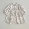 Robes d'automne pour filles, vêtements à la mode pour bébés filles, barboteuse à col en dentelle, robe de princesse à manches longues, body, vêtements pour sœurs