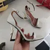 2024 Top Mulheres Luxo Vestido Sapatos Designer Alto Salto Patente Couro Gold Tone Triplo Preto Nuede Vermelho Mulheres Senhora Moda Sandálias Festa Casamento Bombas de Escritório