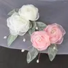 Hair Accessories Chinese Edge Clips Hairpin Strong Hold Yarn Flowers Headdress For Daughter Students