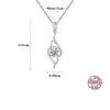 Ny klassisk S925 Silver Four Claw 3A Zircon Pendant Necklace Jewelry Fashion Women Twisted Chain Necklace For Women Wedding Party Valentine's Day Christmas Gift SPC