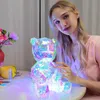 Led rave brinquedo novidades presente de natal luminoso ursinho iridescente plásticos holográficos romântico dia dos namorados aniversário menina 231123