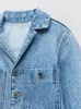 Damen Jeans 2023 Kleidung Lässig Vielseitig Revers Langarm Knopf Verziert Gerade Denim Overall 230422
