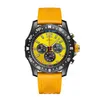 1884 Design gumowe paski męskie f1 zegarki wyścigowe żółte wybieranie Japonia VK kwarc Ruch Chrolograph Męski Zegar Projektant Man Sports Fitness Stray