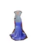 キラキラしたライラックベルベットウエミングドレス2023 for黒人女の子のための純粋な首の人魚銀のスパンコールガラベスティドスデグラシオンイブニングオブス2945