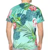 Heren t shirts felgroen flamingo's zomer heren 3D geprinte los polyester t-shirt snel drogende korte mouw ademende kleding