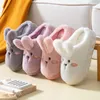 Slippers House Winter Cotton Home Warm Indoor Cute White Soft Woman Fluffy Furry Sole Shoes