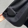 Jupes Mode Élastique Taille Haute Grand Bas Femmes Patchwork Petit Sac En Nylon Noir Tout Assorti Jupe Décontractée