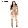 Womens Two Piece Pants Cmyaya Active Velvet staplad sweatsuit Set Dxhetsjacka kostym Streetwear Tracksuit Fitness Outfit 231123