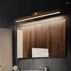 Wall Lamp Nordic 40cm Wood Mirror Front LED Interior Light For Cabinet Bathroom Bedside Reading Home Indoor Decor 6pa