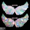 Led Rave Toy LED Angel Feather Wings Glow Light Up Luminous Unicorn Halo Headband Fairy Stick Kids Cosplay Party Costume Supplies 231123