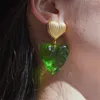 Stud oorbellen kleurrijke heldere hars liefde hart hanger geometrische metaalgouden kleur voor vrouwen sieraden vinatge 2023 cadeaus