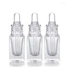 Bouteilles de stockage 200 X voyage vide rechargeable carré en verre clair flacon compte-gouttes avec 1/3 oz transparent compte-gouttes conteneur SN679