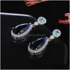 Dangle & Chandelier Cubic Zirconia Water Drop Earrings Diamond Women Ear Rings Dangle Engagement Wedding Fashion Jewelry Will And Sand Dhzet