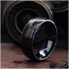 Band Rings Luxury Men 8Mm Wedding Ring For Women Dome Polished Stainless Steel Engagement Drop Delivery Jewelry Otezb