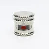 60mm 4layer Metal Herb Crusher Tobacco Diamond Teeth Grinder Silver med låda