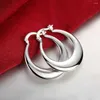 Boucles d'oreilles créoles en argent Sterling 925 pour femmes, cerceaux épais, bijoux classiques à la mode, cadeau de noël, de la saint-valentin