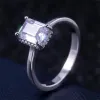 Bagues de mariage en argent sterling 925 simples bijoux de mode taille émeraude topaze blanche CZ diamant pierres précieuses fête couple femmes fiançailles bague de mariée ensemble cadeau