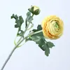 Dekorativa blommor 1 datorer konstgjorda ranunculus med riktig beröring stam silk torkad för heminredning bröllopsdekoration