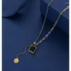 Kedjor parade fina smycken för kvinna sätter lyx hängande vän halsband rostfritt stål