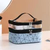 Cosmetische tassen etuis Multifunctionele dubbele transparante make-up tas Dames make-up tas Grote capaciteit reismake-up organizer Toiletartikelen Schoonheidsopslag 231122