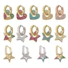 Hoop Earrings ZHUKOU 2023 1 Piece CZ Crystal Small Earring Exquisite Gold Color Star Heart Cute Women For Gifts VE225