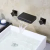 Banyo lavabo muslukları vidric küvet musluk şelale spout küvet miktarı musluk yağı ovulmuş bronz çift düğmeler duvar monte soğuk