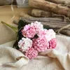 Flores decorativas de seda hortênsias artificiais Casamento branco de alta qualidade Bouquet Fake Flower Party Home para decoração rosa