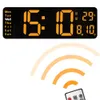 Wall Clocks Big Digital LED Alarm Clock with Calendar and Temperature Display for Bedroom Living Room Table Desktop Decoration 231122