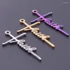 Pendentif Colliers 6pcs / lot en acier inoxydable mots inspirants foi amour croire charmes bricolage lettre sculptée jésus prier espoir bijoux accessoires