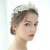 Headpieces Bridal Gold pannband vuxen krona plätering blomma party prop metall för kvinnor frisyr tillverkningsverktyg