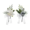 Andra modetillbehör bröllop handled corsage brudtärna pärlarmband siden blommor handled corsage bröllop äktenskap hand blommor boutonne grooms j230422