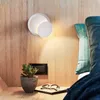 Applique murale 5W lumière LED chambre chevet moderne créatif forme de croissant rond 360 degrés Rotation réglable en aluminium