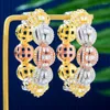 Hoop Earrings GODKI Luxury Disco Ball Cubic Zircon Statement Big For Women Wedding DUBAI Bridal Square Circle 2023