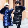 Kläderuppsättningar 514 år tonåring vinterjackor för pojkar flickor tjockas varma barn parkas mode huva vattentätt utkläder barn 231123