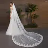 Voiles De Mariée NZUK Une Couche De Mariage Voile Cathédrale Doux Tulle Dentelle 3 M Avec Peigne Blanc Ivoire Pour La Mariée Velos De Novia