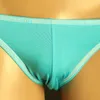 Sous-vêtements sexy hommes respirant soyeux slips pochette bikini lingerie sous-vêtements taille basse couleur bloquant la mode hommes